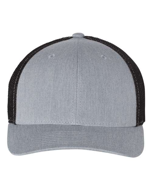 Richardson 110 R-Flex Trucker Cap - Heather Grey/ Black - front