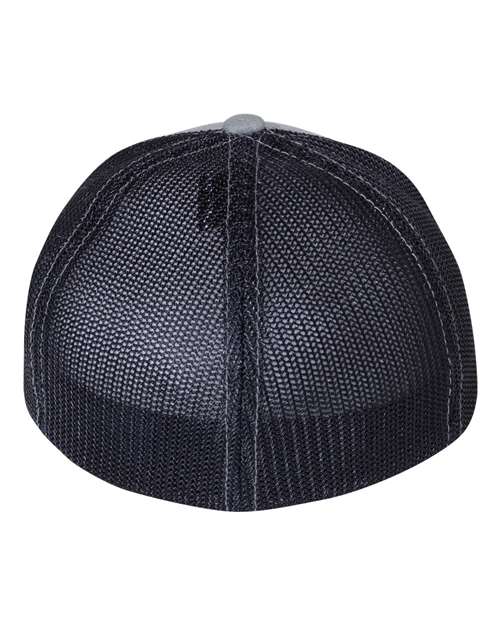 Richardson 110 R-Flex Trucker Cap - Heather Grey/ Navy - back