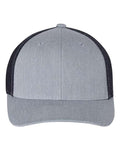 Richardson 110 R-Flex Trucker Cap - Heather Grey/ Navy - front