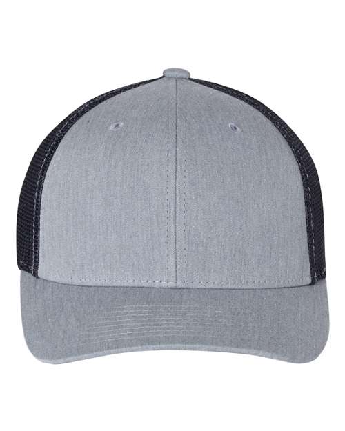 Richardson 110 R-Flex Trucker Cap - Heather Grey/ Navy - front