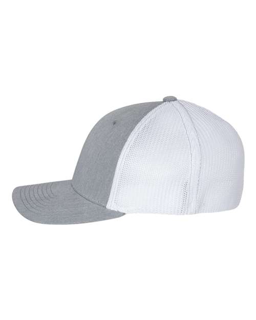 Richardson 110 R-Flex Trucker Cap - Heather Grey/ White - side
