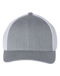 Richardson 110 R-Flex Trucker Cap - Heather Grey/ White - front