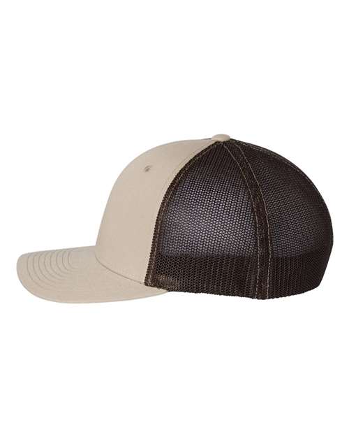 Richardson 110 R-Flex Trucker Cap - Khaki/ Coffee - side