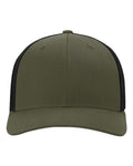 Richardson 110 R-Flex Trucker Cap - Loden/ Black - front