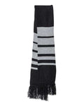Sportsman SP07 Soccer Scarf - Black/ Heather Grey - front