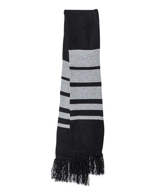 Sportsman SP07 Soccer Scarf - Black/ Heather Grey - front