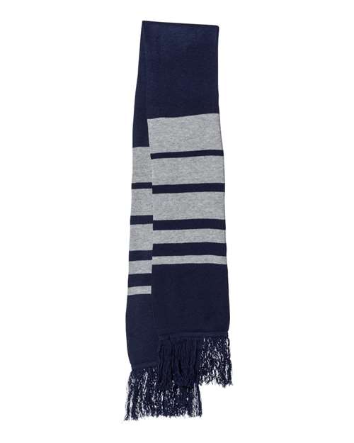Sportsman SP07 Soccer Scarf - Navy/ Heather Grey - front