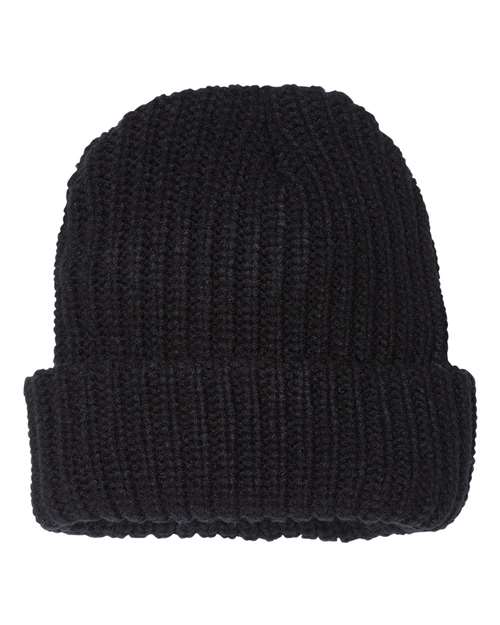 Sportsman SP90 12" Chunky Cuffed Beanie - Black - front