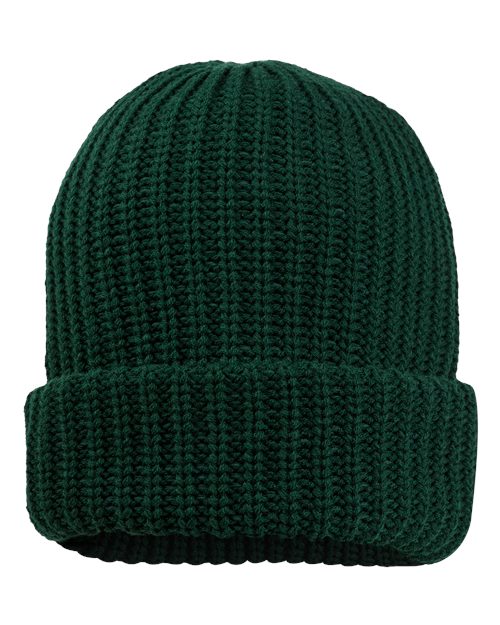 Sportsman SP90 12" Chunky Cuffed Beanie - Forest Green - front