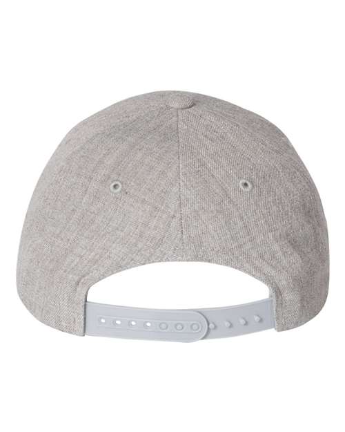 Yupoong 6789M Premium Curved Bill Snapback Cap - Heather Grey - back