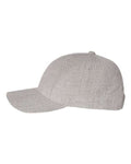 Yupoong 6789M Premium Curved Bill Snapback Cap - Heather Grey - side
