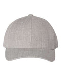 Yupoong 6789M Premium Curved Bill Snapback Cap - Heather Grey - front