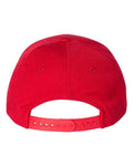 Yupoong 6789M Premium Curved Bill Snapback Cap - Red - back