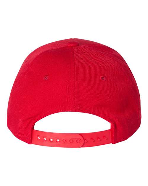Yupoong 6789M Premium Curved Bill Snapback Cap - Red - back