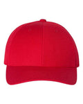 Yupoong 6789M Premium Curved Bill Snapback Cap - Red - front