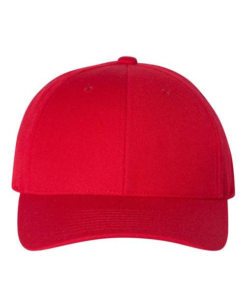 Yupoong 6789M Premium Curved Bill Snapback Cap - Red - front