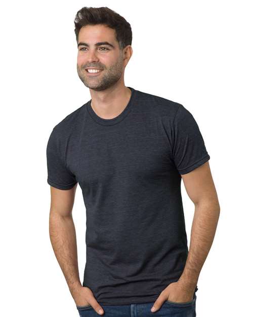 Bayside 5710 Unisex USA-Made Triblend T-Shirt - Tri Dark Grey - front