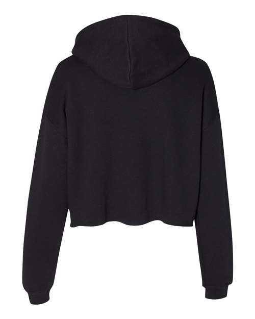 BELLA + CANVAS 7502 Women's Crop Hoodie Sweatshirt - Black - back