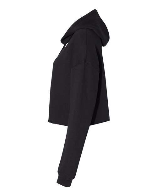 BELLA + CANVAS 7502 Women's Crop Hoodie Sweatshirt - Black - side