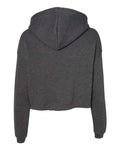 BELLA + CANVAS 7502 Women's Crop Hoodie Sweatshirt - Dark Grey Heather - back