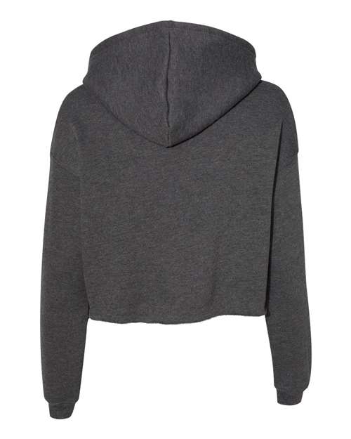 BELLA + CANVAS 7502 Women's Crop Hoodie Sweatshirt - Dark Grey Heather - back