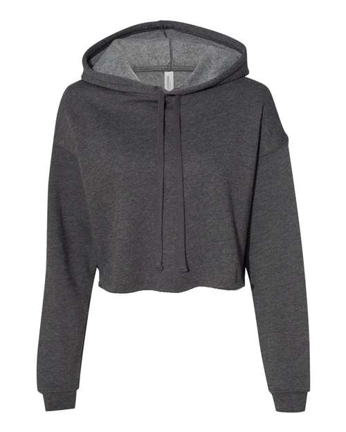 BELLA + CANVAS 7502 Women's Crop Hoodie Sweatshirt - Dark Grey Heather - front
