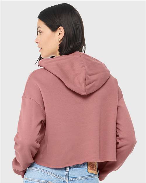 BELLA + CANVAS 7502 Women's Crop Hoodie Sweatshirt - Mauve - model back