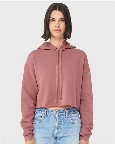 BELLA + CANVAS 7502 Women's Crop Hoodie Sweatshirt - Mauve - model front