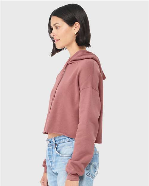 BELLA + CANVAS 7502 Women's Crop Hoodie Sweatshirt - Mauve - model side