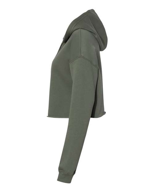 BELLA + CANVAS 7502 Women's Crop Hoodie Sweatshirt - Military Green - side