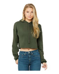 BELLA + CANVAS 7502 Women's Crop Hoodie Sweatshirt - Military Green - front
