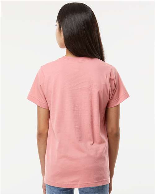 LAT 6101 Youth Fine Jersey Tee - Mauvelous - model back