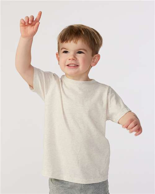 Rabbit Skins 3321 Toddler Fine Jersey Tee - Natural Heather - model front