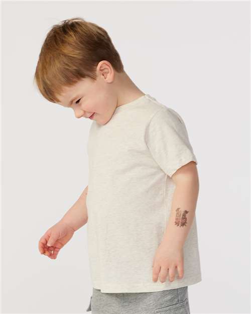 Rabbit Skins 3321 Toddler Fine Jersey Tee - Natural Heather - model side