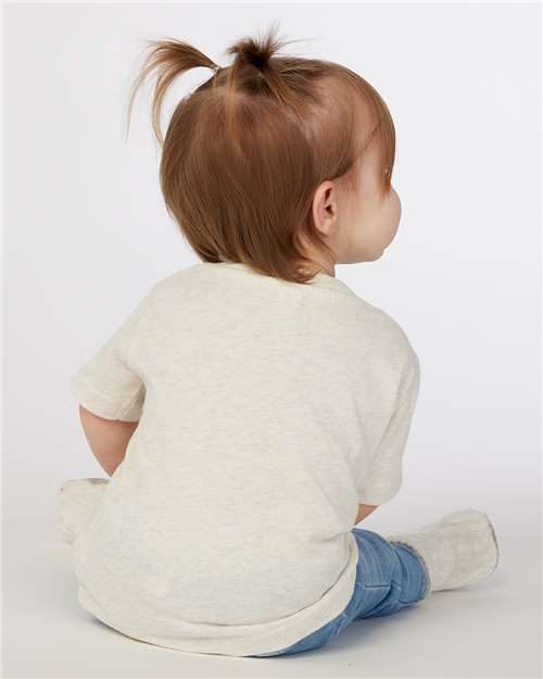 Rabbit Skins 3322 Infant Fine Jersey Tee - Natural Heather - model back