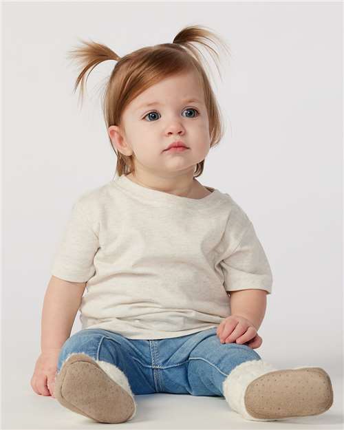 Rabbit Skins 3322 Infant Fine Jersey Tee - Natural Heather - model front