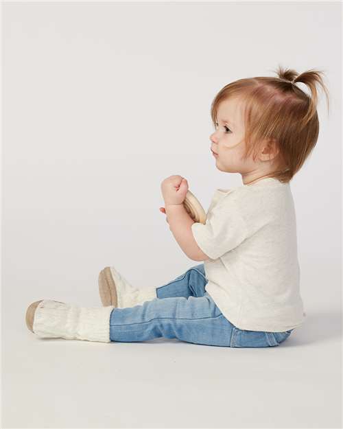 Rabbit Skins 3322 Infant Fine Jersey Tee - Natural Heather - model side