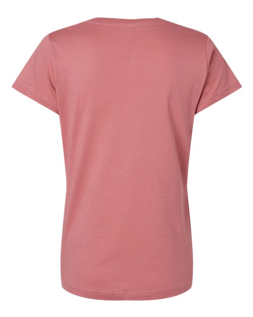 LAT 3507 Women's Fine Jersey V-Neck Tee - Mauvelous - back