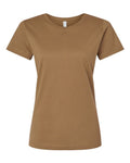 LAT 3516 Women's Fine Jersey Tee - Coyote Brown - front