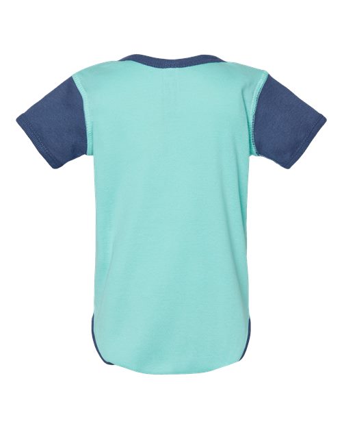 Rabbit Skins 4400 Infant Baby Rib Bodysuit - Chill/ Indigo - back