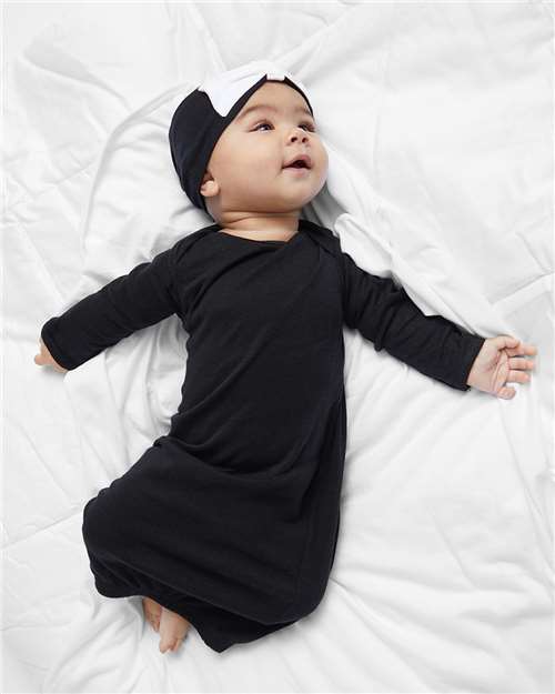 Rabbit Skins 4406 Infant Baby Rib Layette - Black - model front