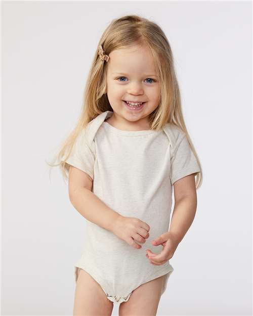 Rabbit Skins 4424 Infant Fine Jersey Bodysuit - Natural Heather - model front