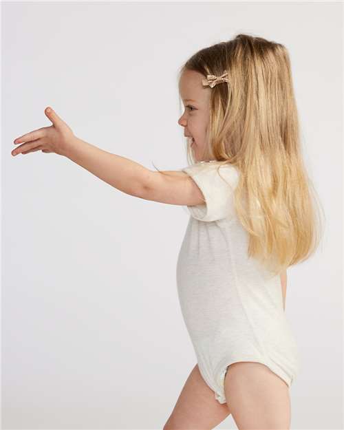 Rabbit Skins 4424 Infant Fine Jersey Bodysuit - Natural Heather - model side