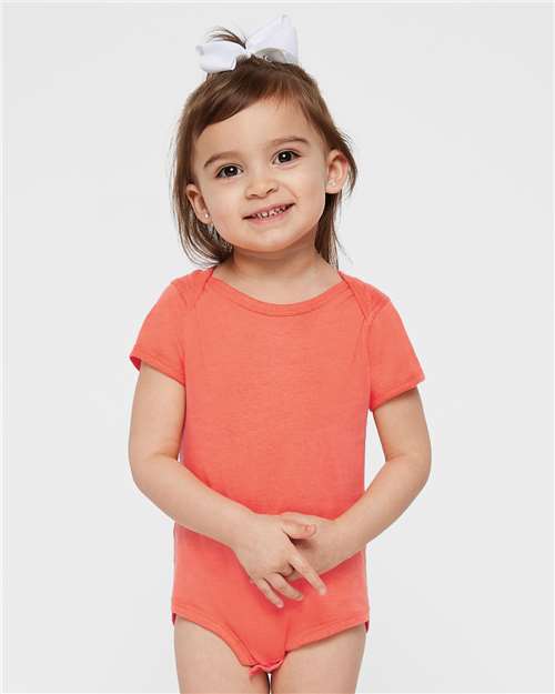 Rabbit Skins 4424 Infant Fine Jersey Bodysuit - Papaya - model front