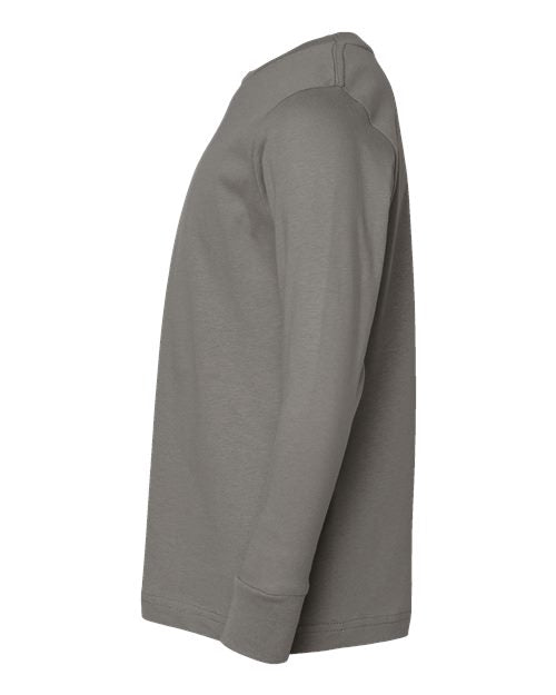 LAT 6201 Youth Fine Jersey Long Sleeve Tee - Titanium - side