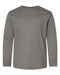 LAT 6201 Youth Fine Jersey Long Sleeve Tee - Titanium - front
