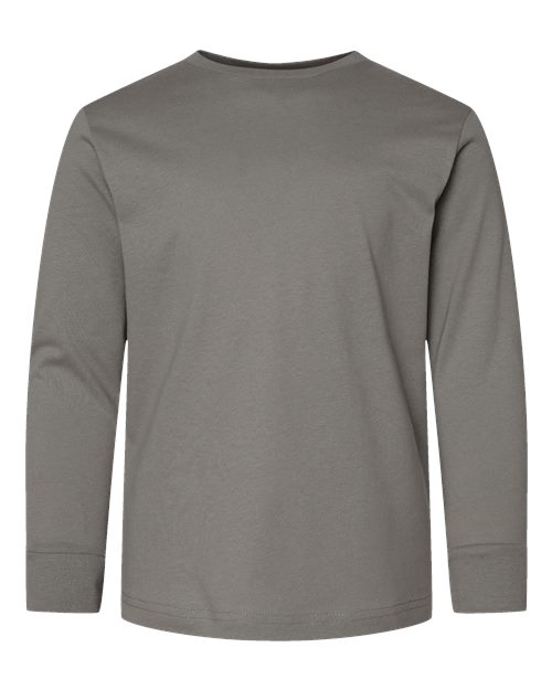 LAT 6201 Youth Fine Jersey Long Sleeve Tee - Titanium - front