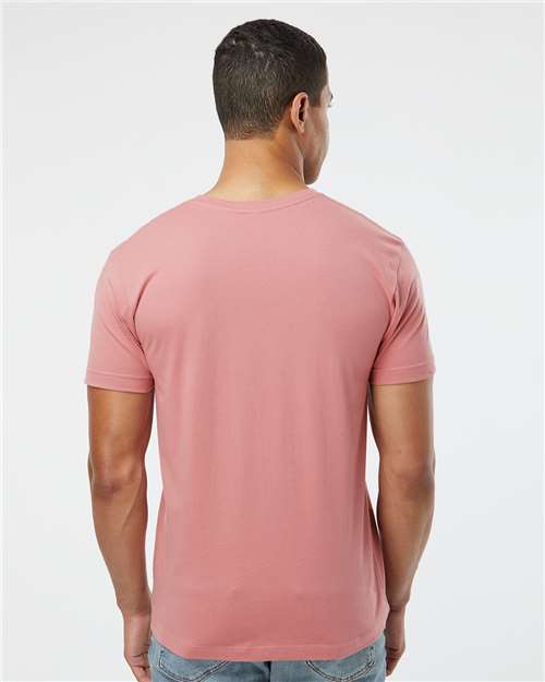 LAT 6901 Unisex Fine Jersey Tee - Mauvelous - model back
