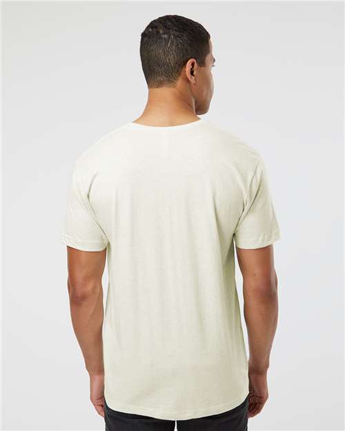 LAT 6901 Unisex Fine Jersey Tee - Natural Heather - model back