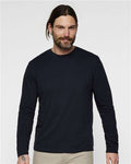 LAT 6918 Unisex Fine Jersey Long Sleeve Tee - Navy - model front
